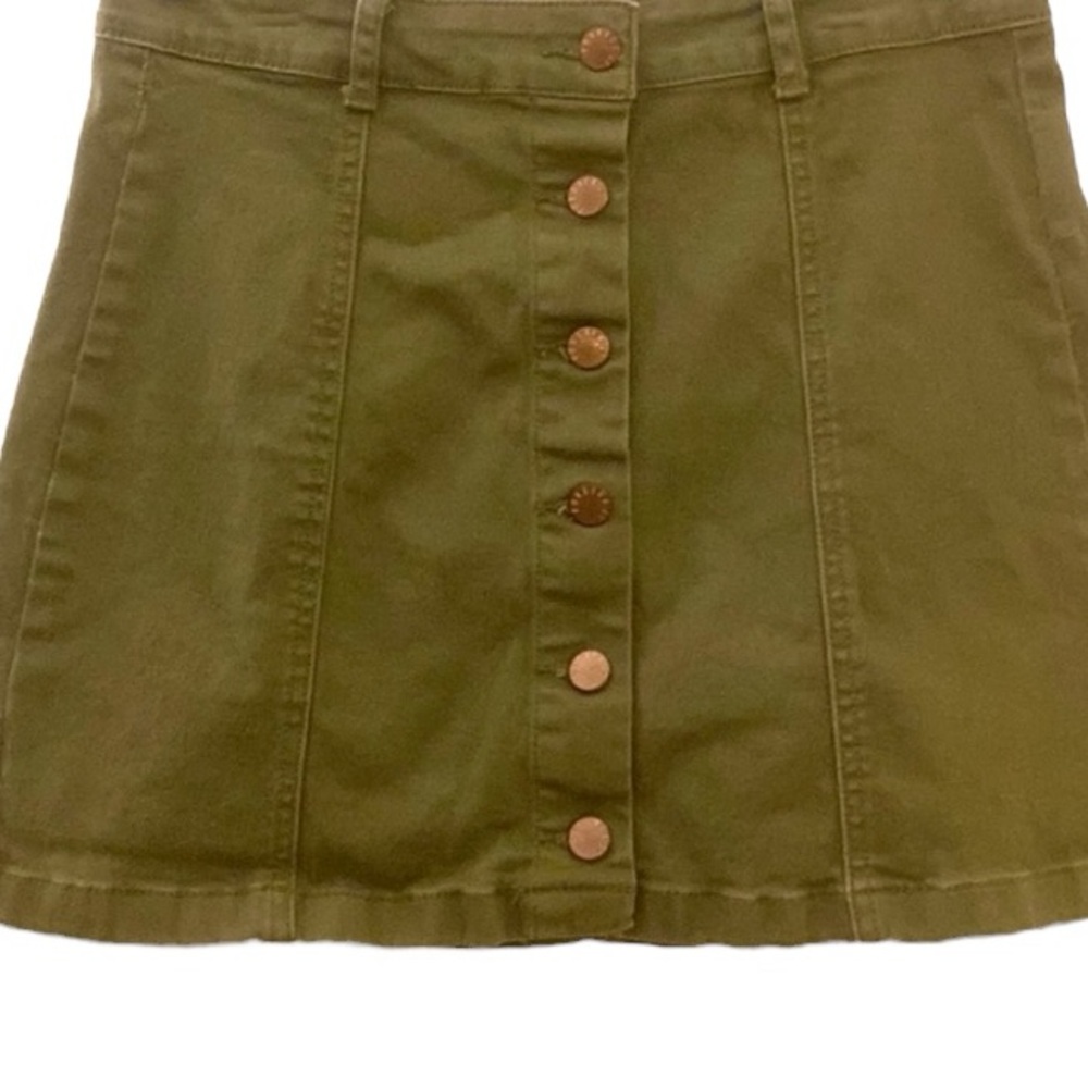 Army green button down Forever 21 mini skirt